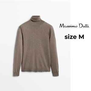 Massimo Dutti Olive Turtleneck Sweater